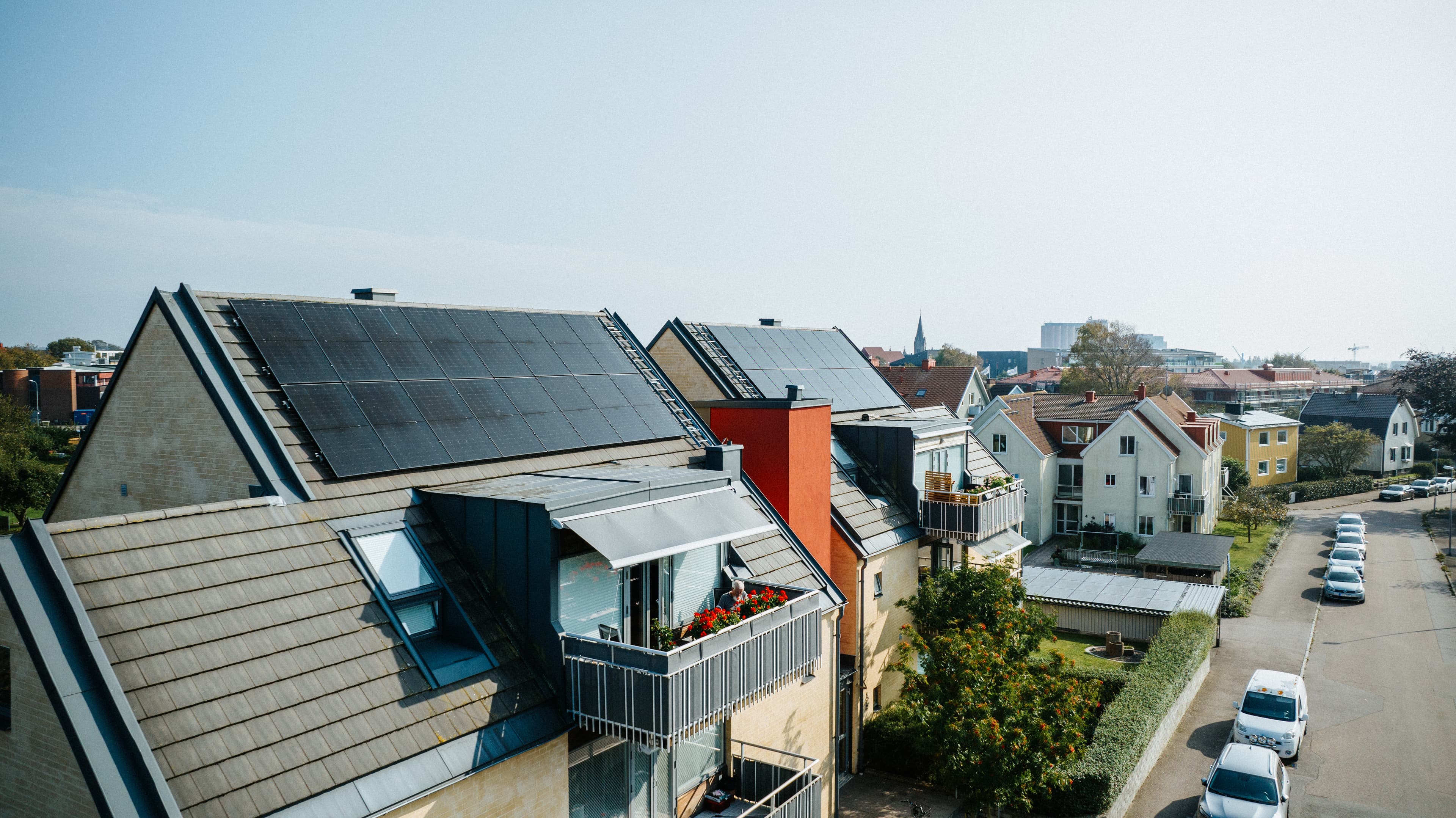 Översikt av husen i området D10 Falkenberg
